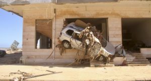 لیبیا میں سیلاب سے ہونے والی تباہی کے آثار