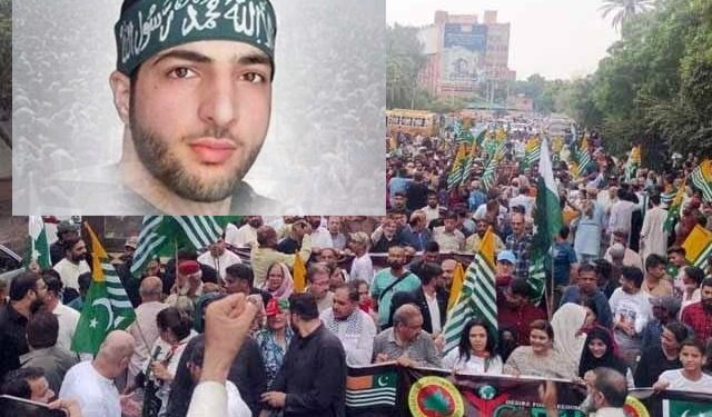 برہان وانی کے 8 ویں یوم شہادت پر کراچی میں ریلی نکالی گئی