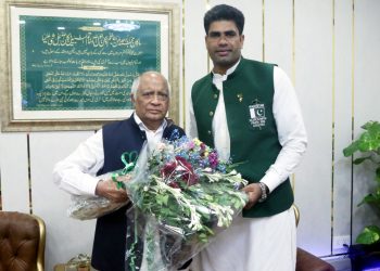 میاں محمد سعید ڈیرے والے کی ارشد ندیم سے خصوصی ملاقات