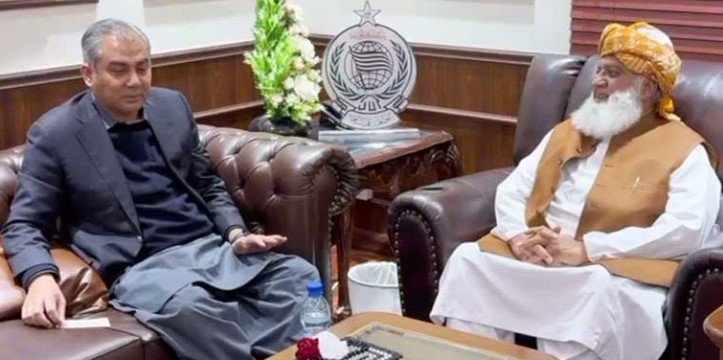 محسن نقوی کی مولانا فضل الرحمن سے ملاقات، ملک کی موجودہ صورتحال پر تبادلہ خیال