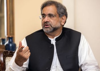 Shahid Khaqan Abbasi, Pakistan's prime minister, speaks during an interview in Karachi, Pakistan, on Saturday, Aug. 26, 2017. U.S. President Donald Trump's strategy for the nation's longest-running war in Afghanistan will meet the same fate as the plans of his predecessors, according to Abbasi. Photographer: Asim Hafeez/Bloomberg via Getty Images